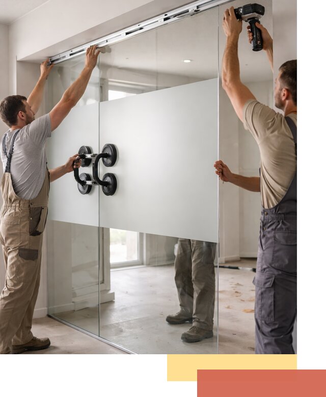 Матовые стеклянные перегородки под ключ в Кызыле