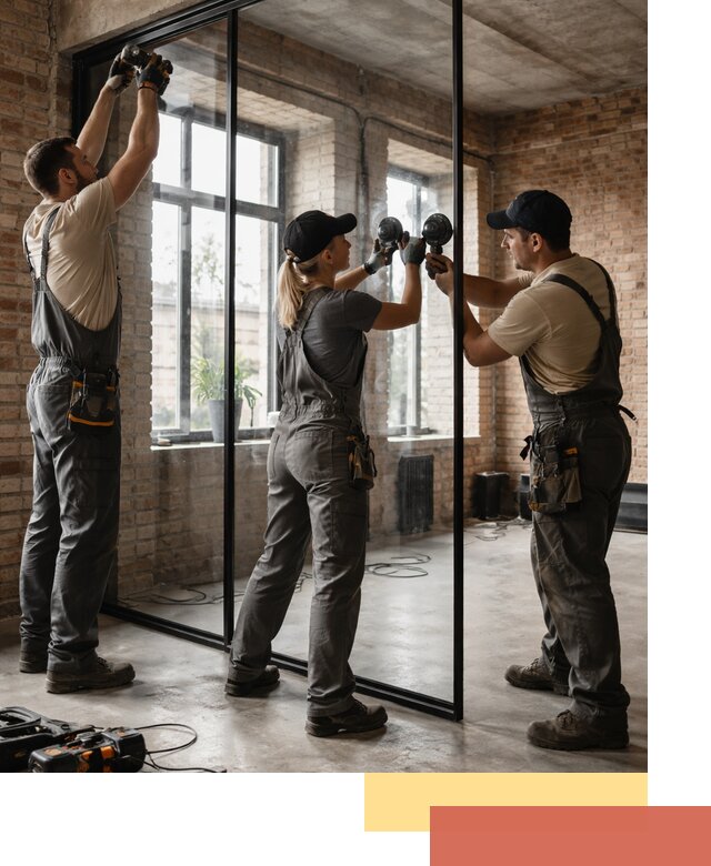 Стеклянные перегородки лофт — изготовление и монтаж в Кызыле