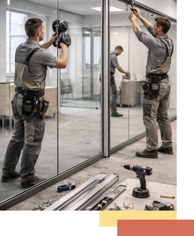 Стеклянные офисные перегородки под ключ в Кызыле