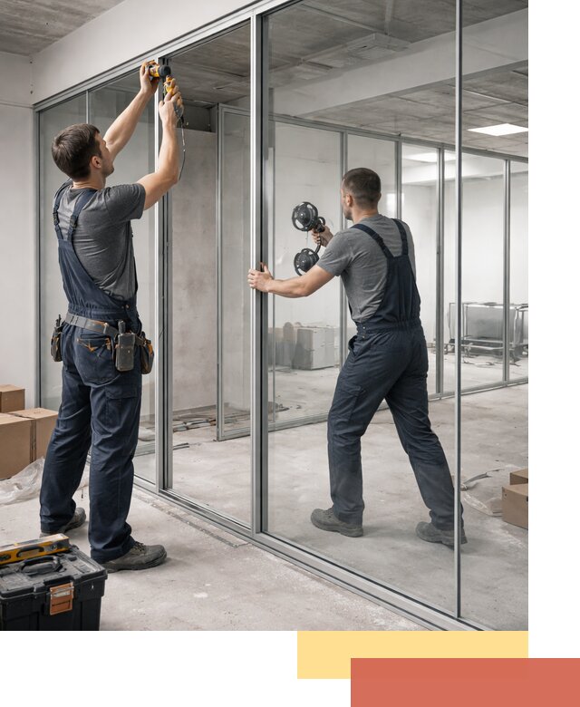 Алюминиевые перегородки со стеклом в Кызыле — изготовление и монтаж