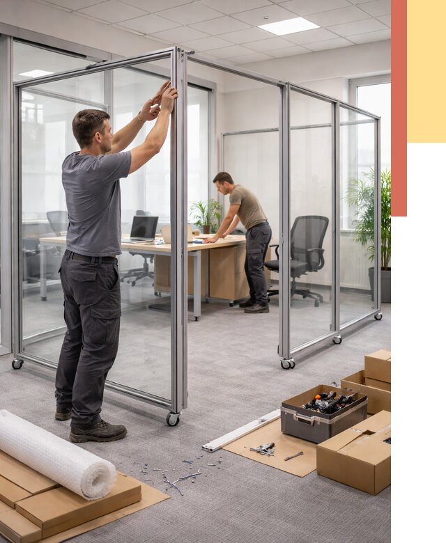 Мобильные офисные перегородки в Кызыле от 12964 руб. — установка под ключ | ОТДЕЛОЧНИК-Кзл