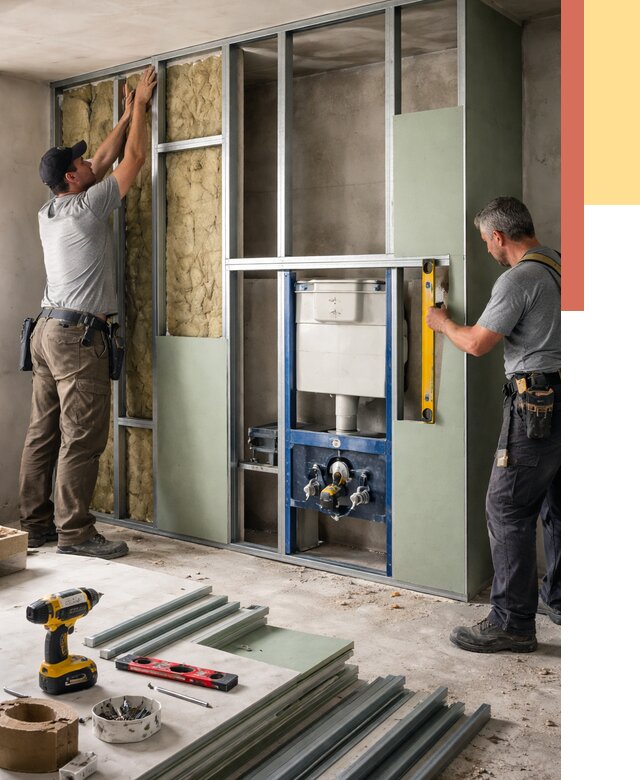 Установка сантехнических перегородок в Кызыле от 8815 руб. | ОТДЕЛОЧНИК-Кзл