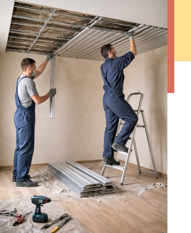 Демонтаж реечного потолка в Кызыле от 4667 руб. быстро и недорого | ОТДЕЛОЧНИК-Кзл