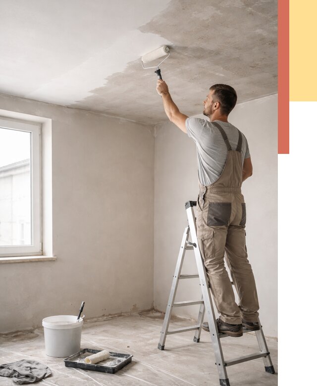 Грунтовка потолка в Кызыле от 2593 руб. — быстро и недорого | ОТДЕЛОЧНИК-Кзл