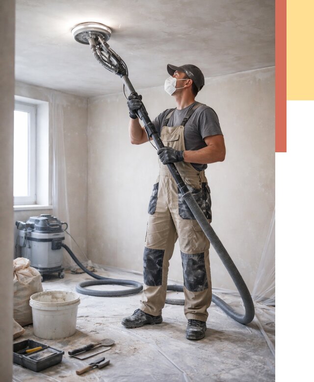 Шлифовка потолка в Кызыле от 3630 руб. — услуги шлифования потолка | ОТДЕЛОЧНИК-Кзл