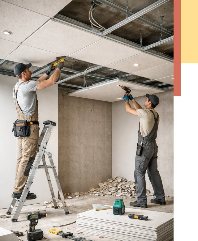 Монтаж акустического потолка в Кызыле от 6741 руб/м2 — быстро и недорого | ОТДЕЛОЧНИК-Кзл