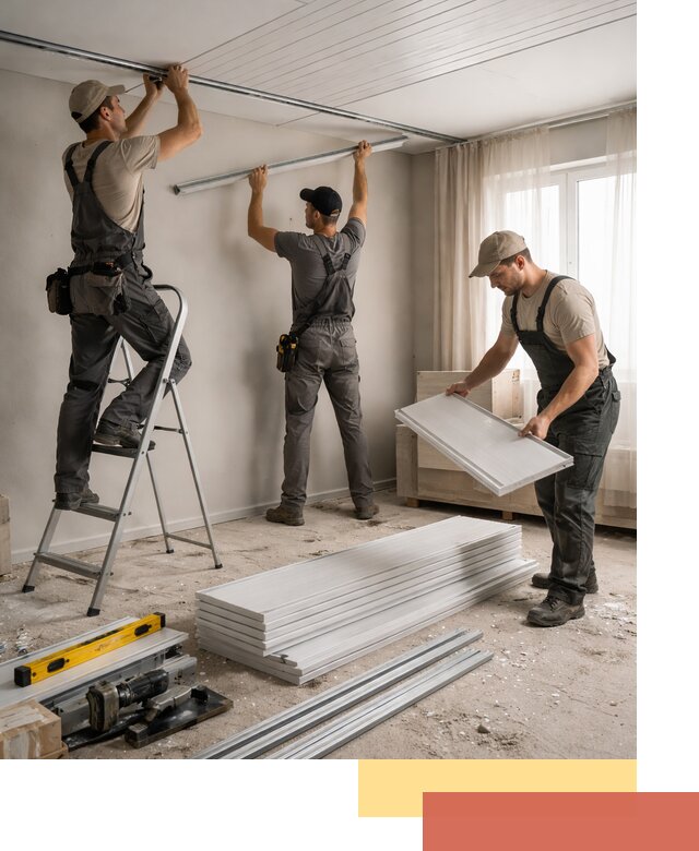 Монтаж потолка из ПВХ панелей в Кызыле оперативно и качественно