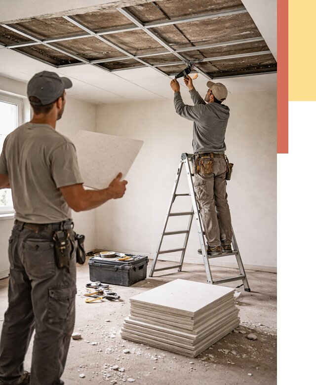 Замена плит подвесного потолка в Кызыле от 1815 руб. быстро и недорого | ОТДЕЛОЧНИК-Кзл
