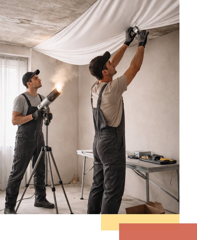 Установка натяжного потолка под ключ в Кызыле