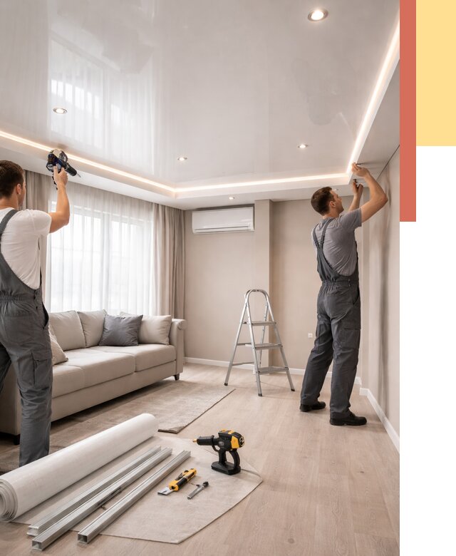 Монтаж глянцевого натяжного потолка в Кызыле от 778 руб. под ключ | ОТДЕЛОЧНИК-Кзл