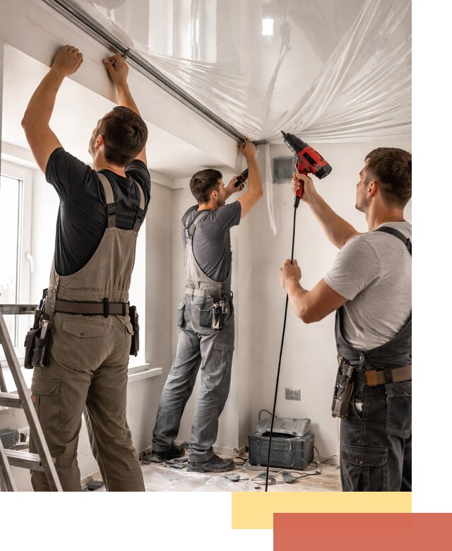 Монтаж глянцевого натяжного потолка в Кызыле быстро и качественно