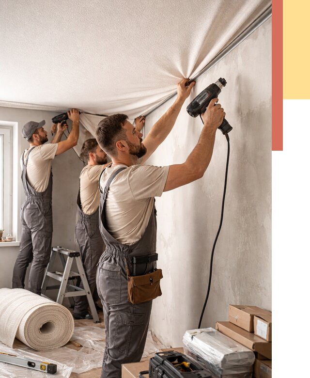 Монтаж фактурного натяжного потолка в Кызыле от 778 руб. — ОТДЕЛОЧНИК-Кзл