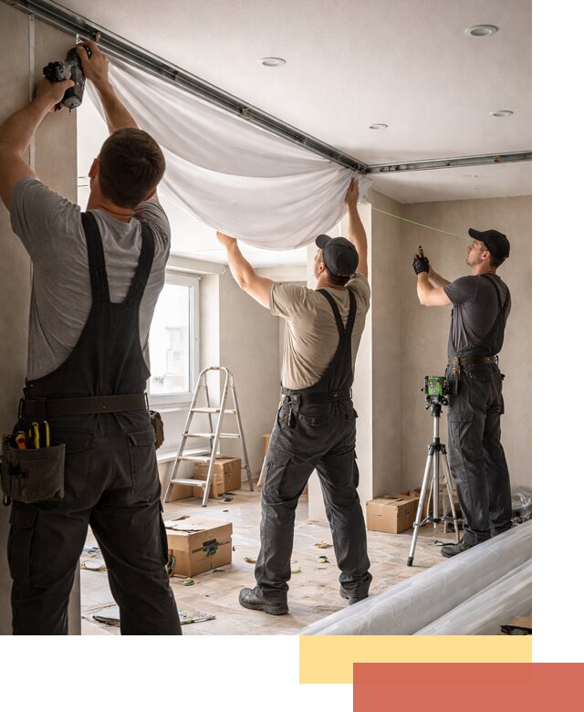 Монтаж парящего натяжного потолка под ключ в Кызыле