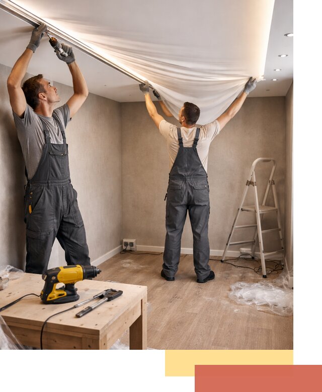 Монтаж натяжного потолка с подсветкой в Кызыле цена и сроки