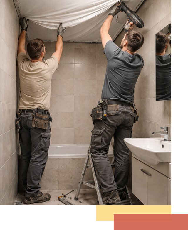 Монтаж натяжного потолка в ванной в Кызыле быстро и качественно