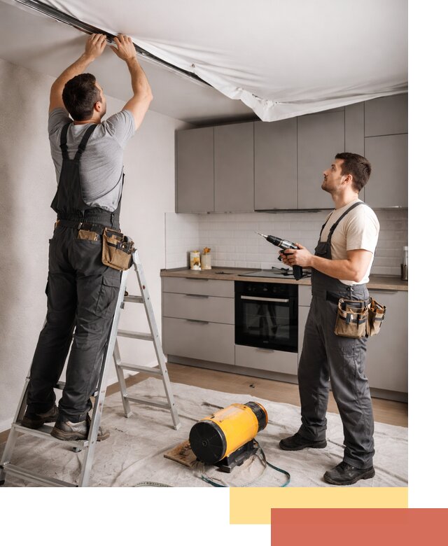 Монтаж натяжного потолка на кухне в Кызыле