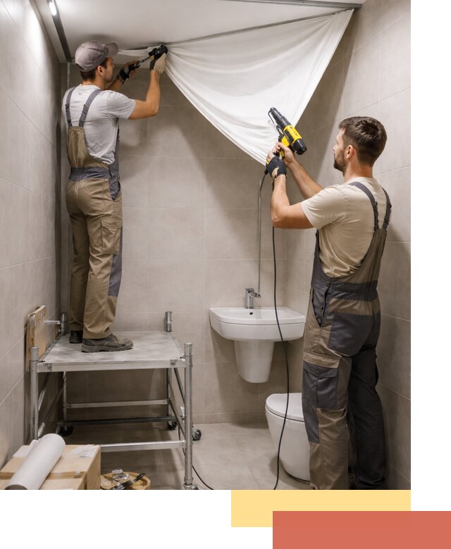 Монтаж натяжного потолка в санузле в Кызыле