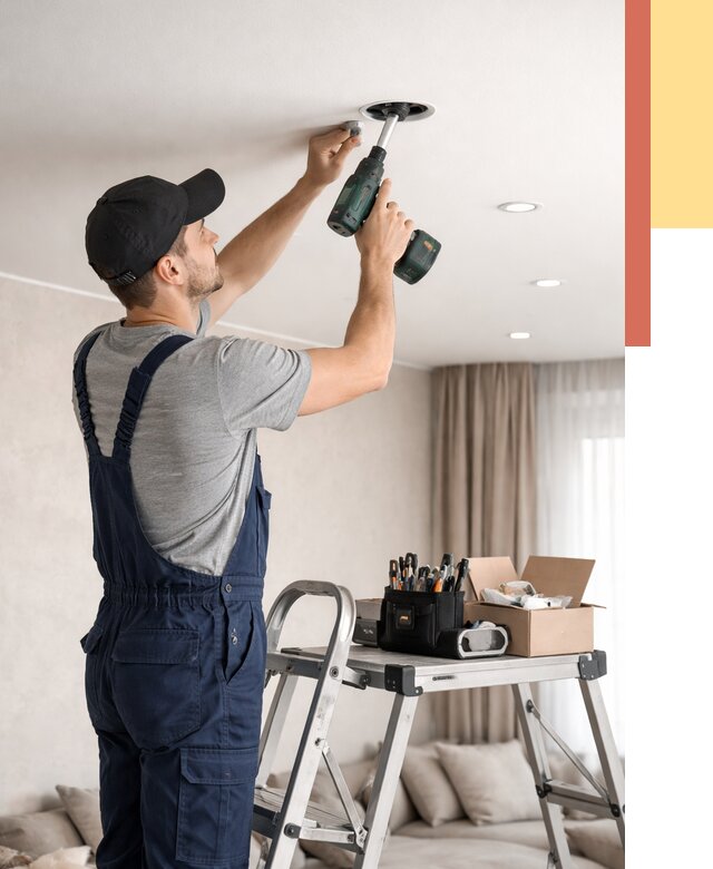 Установка и монтаж точечных светильников в натяжной потолок в Кызыле от 1867 руб. | ОТДЕЛОЧНИК-Кзл