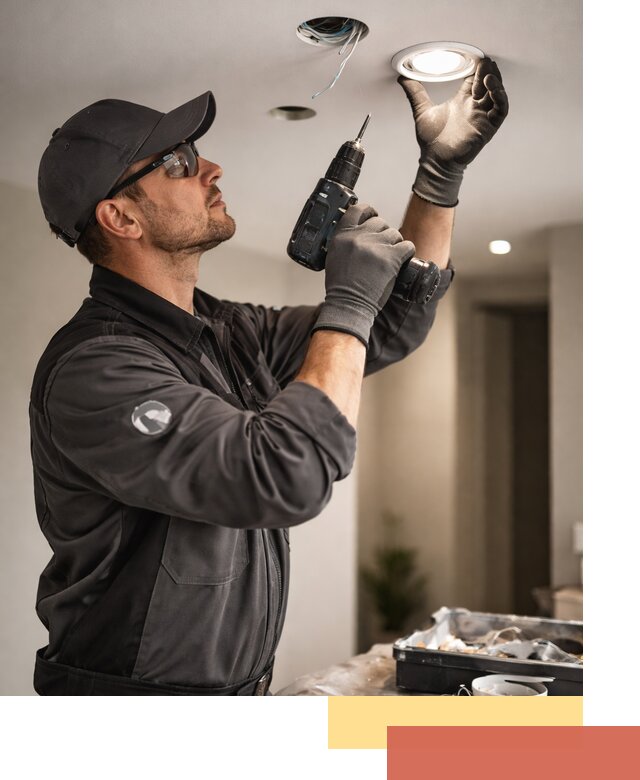 Установка точечных светильников в натяжной потолок в Кызыле