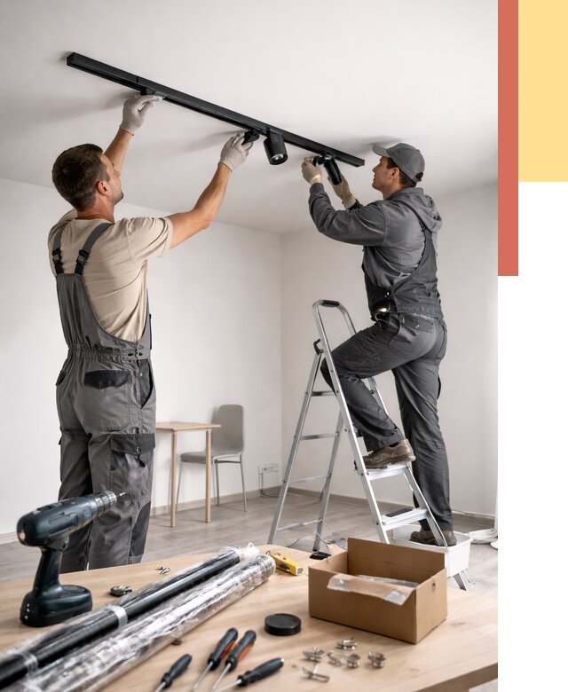 Установка трековых светильников в натяжной потолок в Кызыле от 4356 руб. | ОТДЕЛОЧНИК-Кзл