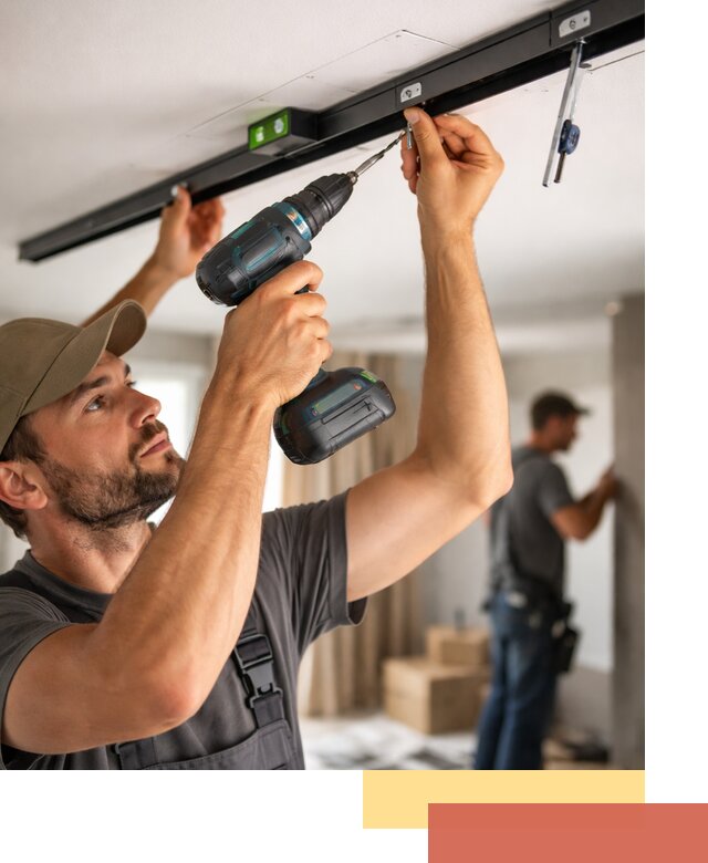 Установка трековых светильников в натяжной потолок в Кызыле