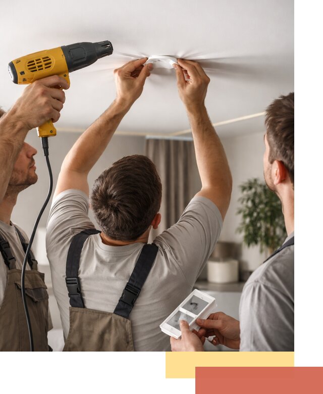 Ремонт прокола полотна натяжного потолка в Кызыле