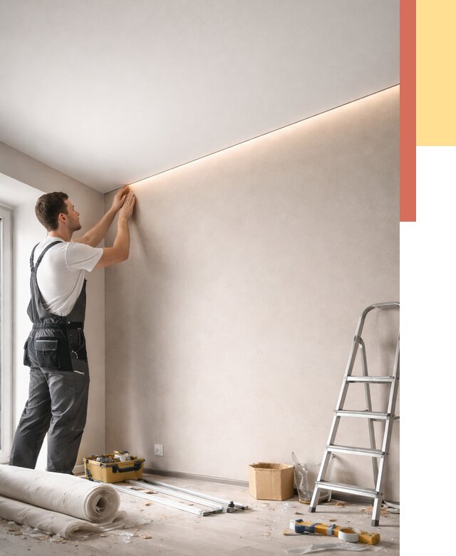 Теневые натяжные потолки в Кызыле от 8504 руб. под ключ | ОТДЕЛОЧНИК-Кзл