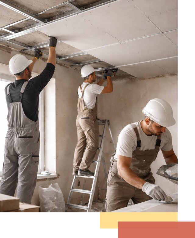 Одноуровневый потолок из гипсокартона в Кызыле — монтаж и отделка