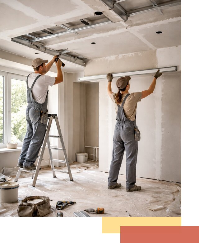 Монтаж многоуровневого потолка из гипсокартона в Кызыле