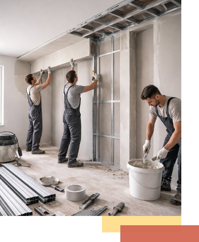 Монтаж потолка из гипсокартона с нишей в Кызыле