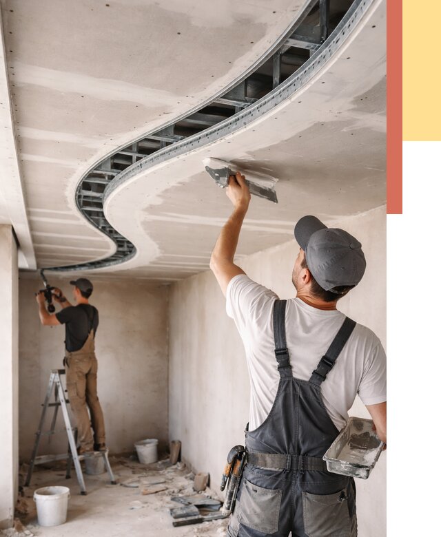 Криволинейный потолок из гипсокартона в Кызыле от 2178 руб./м2 | ОТДЕЛОЧНИК-Кзл