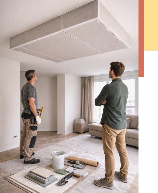 Короб на потолке из гипсокартона в Кызыле от 2282 руб. — монтаж и услуги под ключ | ОТДЕЛОЧНИК-Кзл