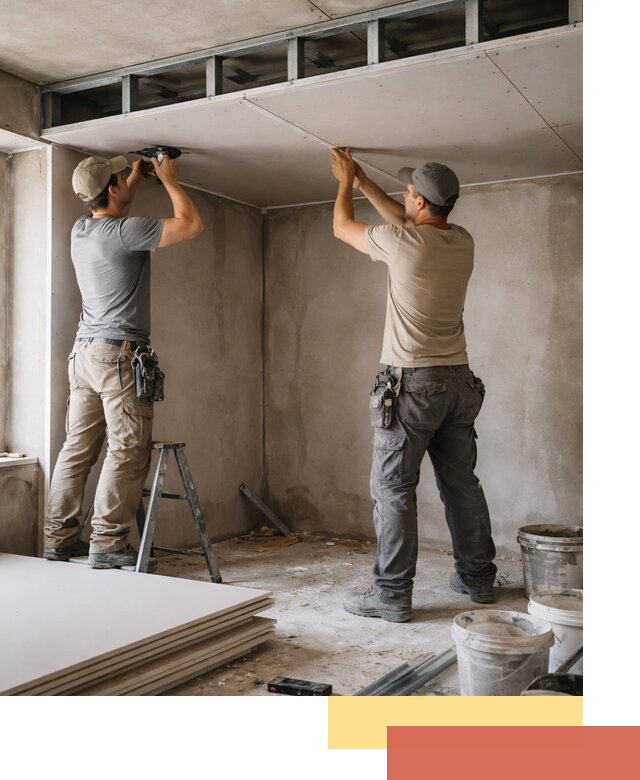 Короб из гипсокартона на потолке под ключ в Кызыле