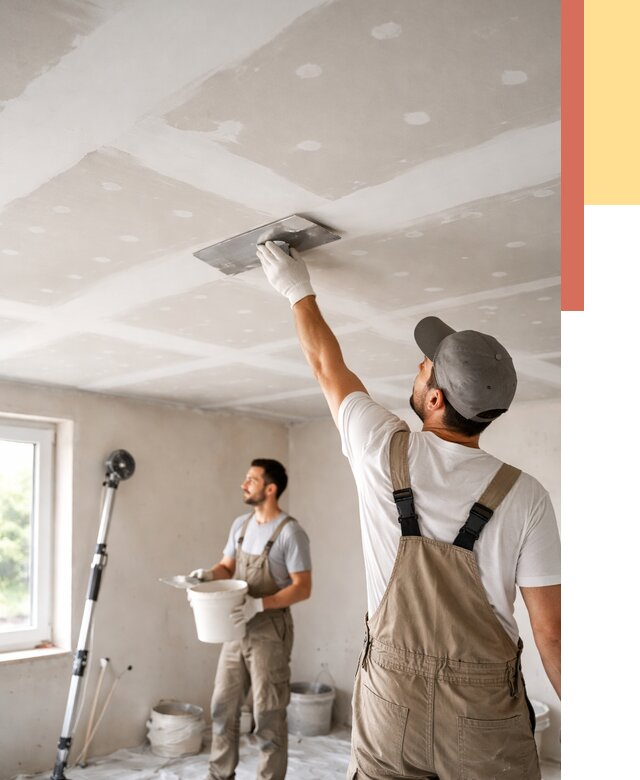 Шпаклевка потолка из гипсокартона в Кызыле от 3319 руб./м2 — услуги под ключ | ОТДЕЛОЧНИК-Кзл