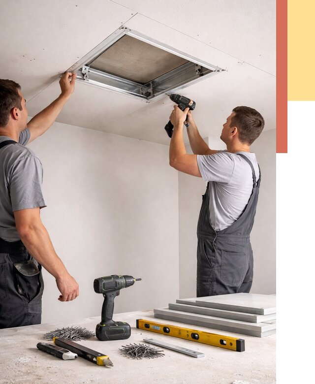 Установка люка в потолок ГКЛ в Кызыле от 2593 руб. под ключ | ОТДЕЛОЧНИК-Кзл