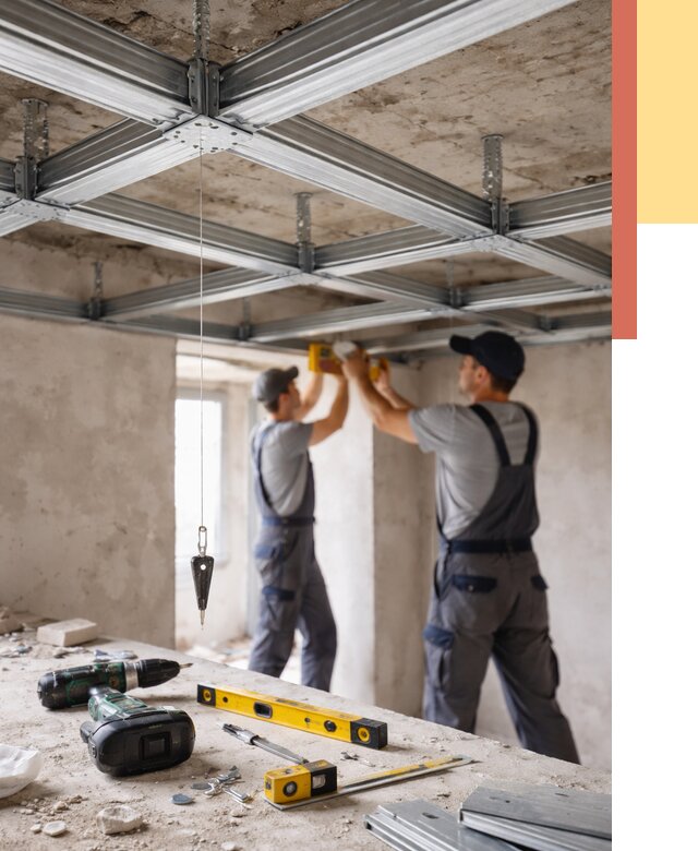 Монтаж каркаса потолка из профиля в Кызыле от 4667 руб. — услуги ОТДЕЛОЧНИК-Кзл