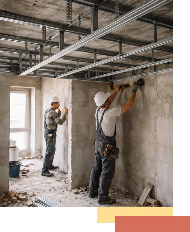 Монтаж каркаса потолка из профильного профиля в Кызыле