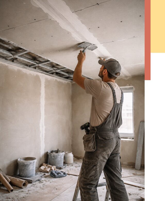 Ремонт потолка из гипсокартона в Кызыле от 674 руб./м² — быстро и недорого | ОТДЕЛОЧНИК-Кзл