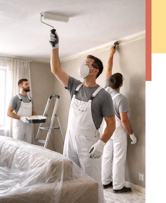 Покраска потолка водоэмельсионной краской в Кызыле от 2282 руб/м² — услуги под ключ | ОТДЕЛОЧНИК-Кзл