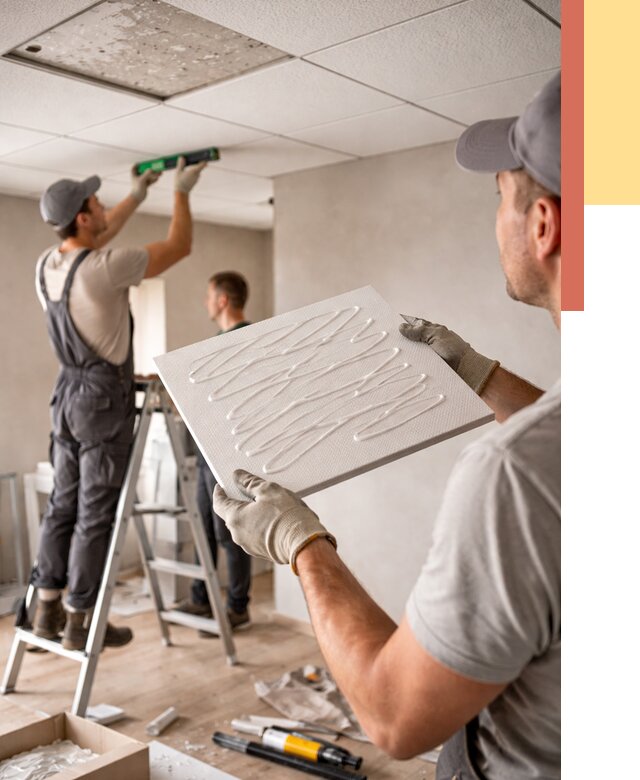 Монтаж потолочной плитки в Кызыле от 4667 руб. — быстро и недорого | ОТДЕЛОЧНИК-Кзл