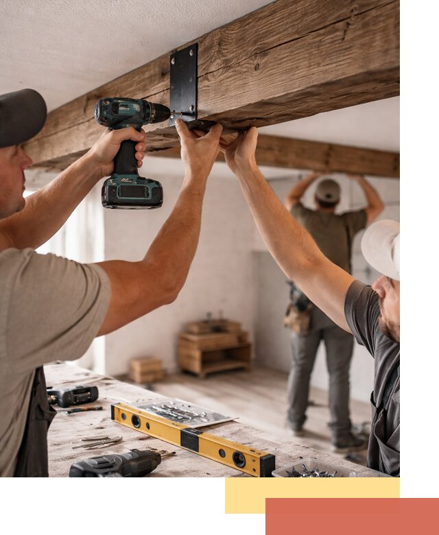 Монтаж декоративных потолочных балок в Кызыле