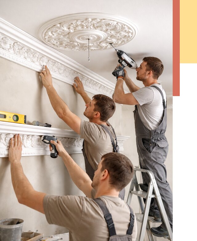 Монтаж лепнины на потолок в Кызыле от 3319 руб. быстро и недорого | ОТДЕЛОЧНИК-Кзл