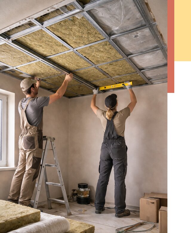 Шумоизоляция потолка в Кызыле от 1296 руб. под ключ — услуги ОТДЕЛОЧНИК-Кзл